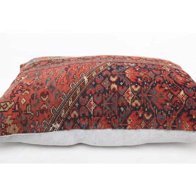 Textile Antique Tribal Double-Knotted Rug Pillow Cover – Tribal Geometric Motif, 16 X 24 For Sale - Image 7 of 10