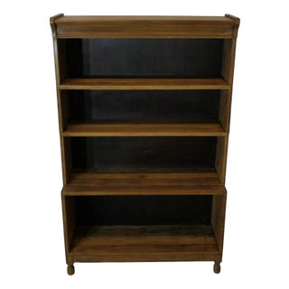 Art Deco Golden Oak Waterfall Bookcase, 1890s For Sale