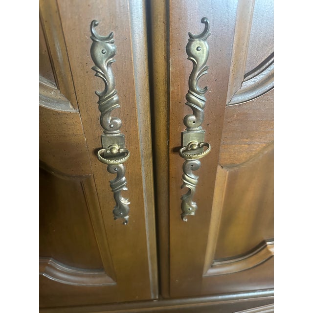 French Provincial Vintage French Provincial Solid Wood Armoire For Sale - Image 3 of 11