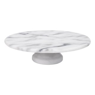 Marble Lazy Susan Tall, White For Sale