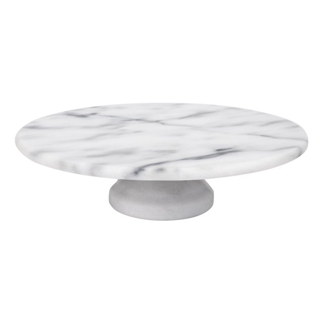 Marble Lazy Susan Tall, White For Sale