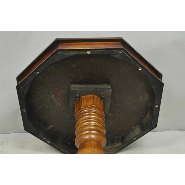 Mid 20th Century Contemporary Italian Mediterranean Style Marquetry Inlay Pedestal Side Table For Sale - Image 11 of 12