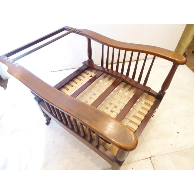 19th Century English Mahogany Morris Chair For Sale - Image 4 of 6