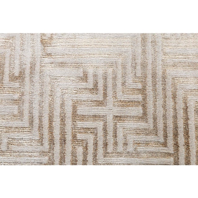 Textile Modern Geometric Taupe With Brown Silk Rug "Minos" by Doris Leslie Blau For Sale - Image 7 of 8