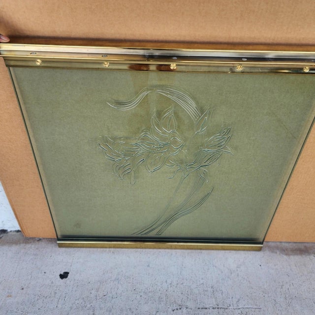 Dm 1970s Vintage Leon Rosen for Pace Glass and Brass Desk For Sale - Image 11 of 12
