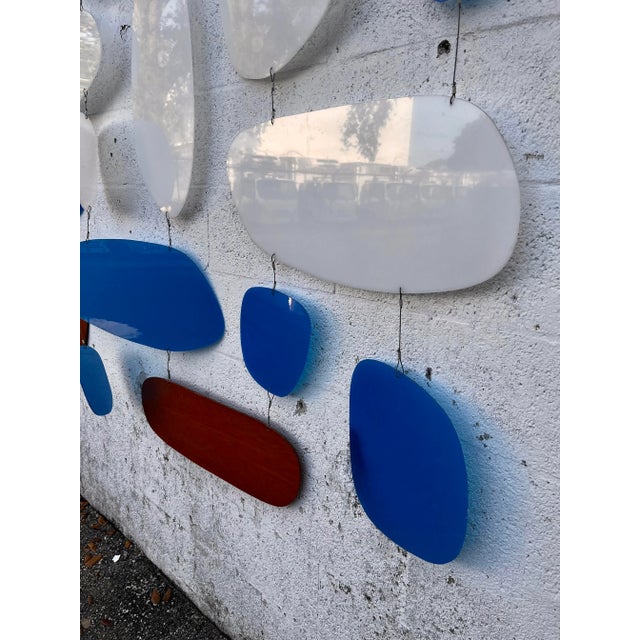 Blue Vintage 1960s Modernist Inspired Handcrafted Hanging Wall Sculpture/Room Divider. For Sale - Image 8 of 13