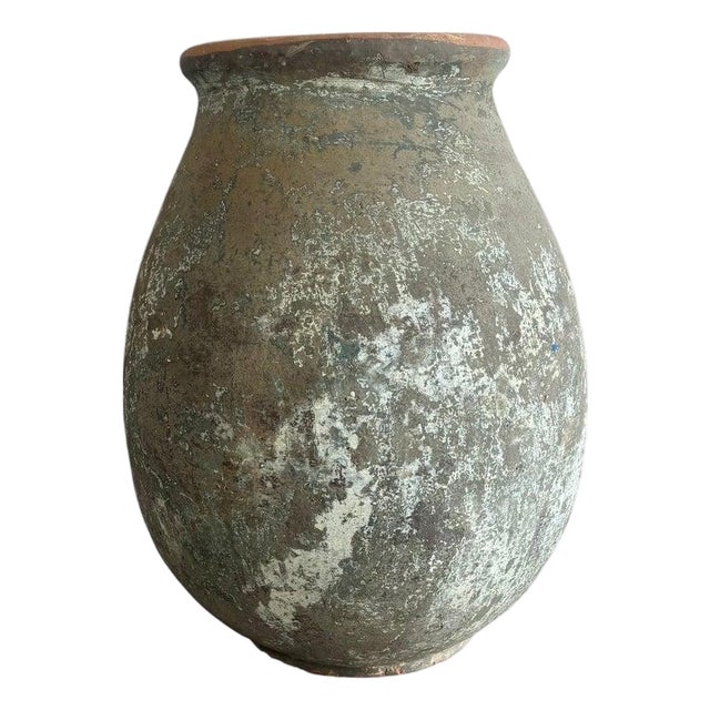 Antique Mediterranean Olive Jar, Terracotta, Rustic For Sale