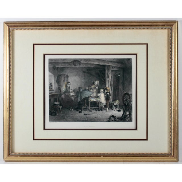 Alexander Hohenlohe Burr, Playmates, 19th Century Hand Colored Engraving For Sale - Image 9 of 9