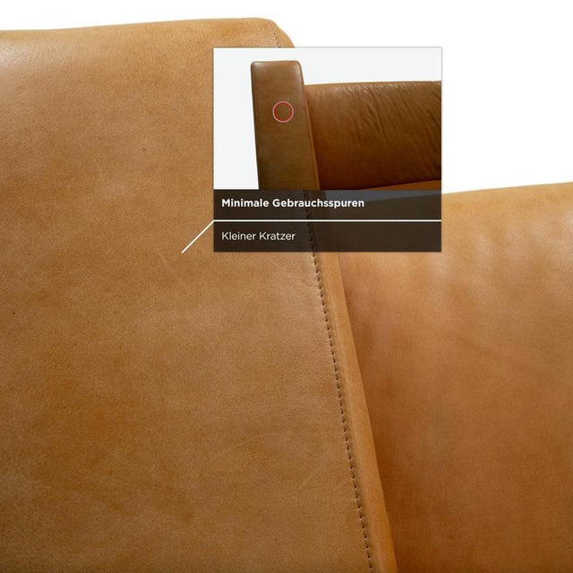3-Seater Sofas and Ottoman in Cognac Leather from Machalke, Set of 3 For Sale - Image 16 of 18
