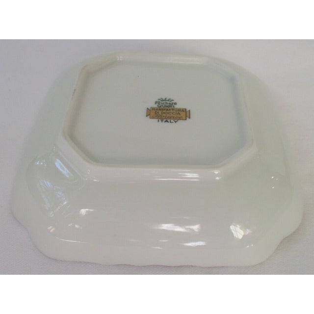 1960s Richard Ginori Scalloped Square Decorative Dish For Sale - Image 6 of 8