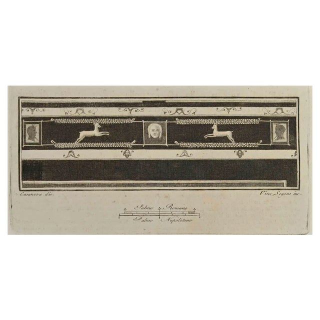Vincenzo Segoni, Ornamental Pompeian Style, Etching, 18th Century For Sale