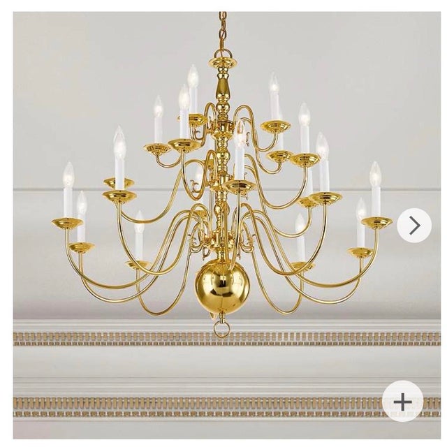 Vintage Large Brass Chandelier 21 Arm For Sale - Image 4 of 5
