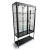 Gunmetal blackened finish iron display storage cabinet. Clear glass panels on doors, sides, and back. Three glass shelves...