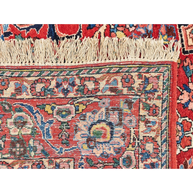 Red Middle Eastern Hand-Knotted Bakhtiar Rug For Sale - Image 8 of 9
