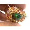 Bochic "Orient" Vintage Diamond, Sapphires & Black Opal Ring Set In 18K Gold & Silver For Sale - Image 16 of 18