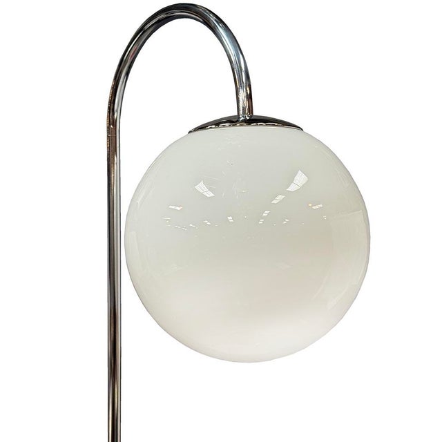 Bauhaus Chrome Floor Lamp with Side Table by Jindřich Halabala for Up Zavody, 1930s For Sale - Image 3 of 8