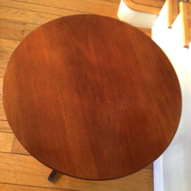 Wood Round Solid Cherrywood Side Table by C. Rickard Regency Style For Sale - Image 7 of 12
