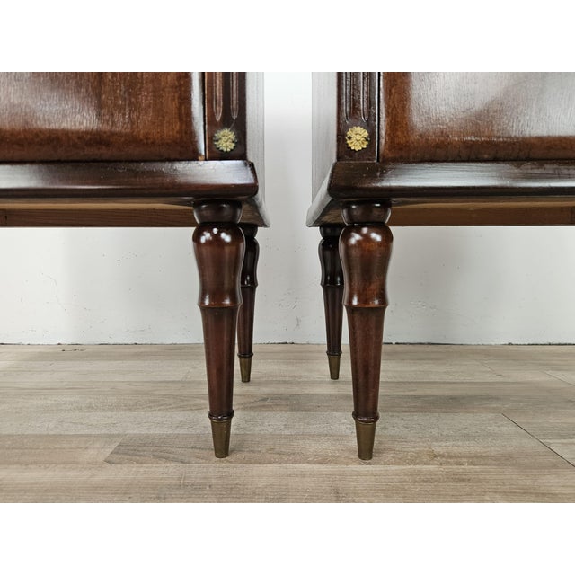 Vintage Oak Bedside Tables with Glass Tops, 1960, Set of 2 For Sale - Image 16 of 18