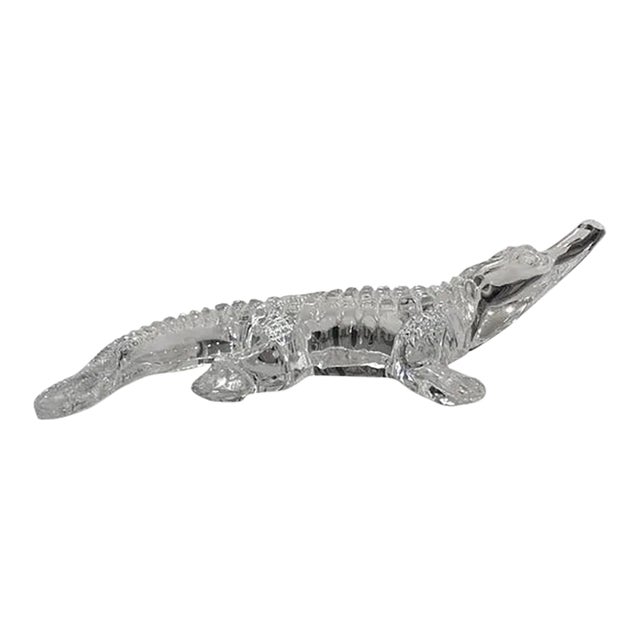 Vintage Waterford Crystal Alligator Figurine / Paperweight For Sale