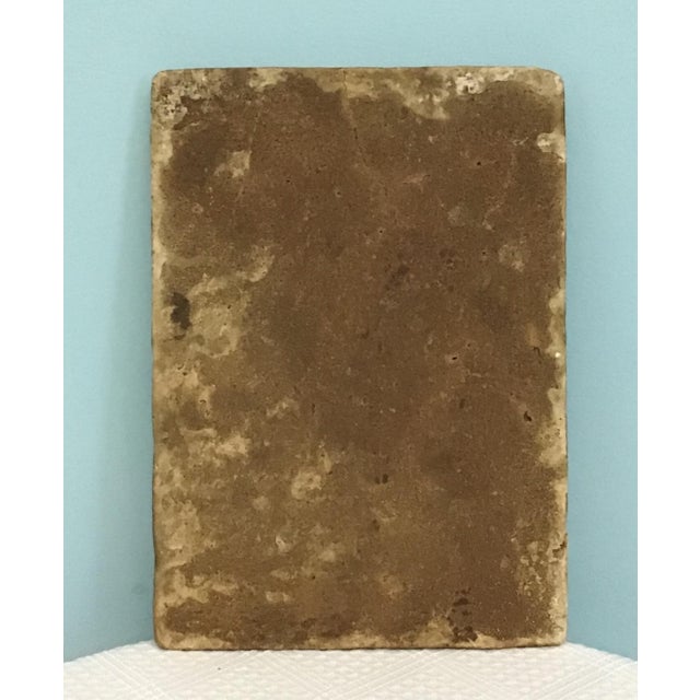 Antique 19th-Century Persian Qajar Dynasty Ceramic Tile – Equestrian With Bird of Prey For Sale In Washington DC - Image 6 of 6