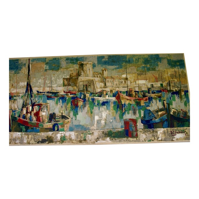 Robert Debieve, Fort de Socoa in Saint-Jean-de-Luz, 1950s, Screen Print on Fabric For Sale