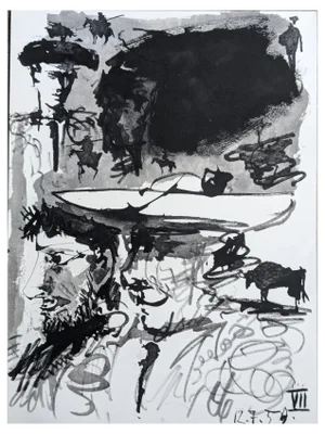 Pablo Picasso, In the Mind of a Bullfighter, Double-Sided Original Lithograph, 1961