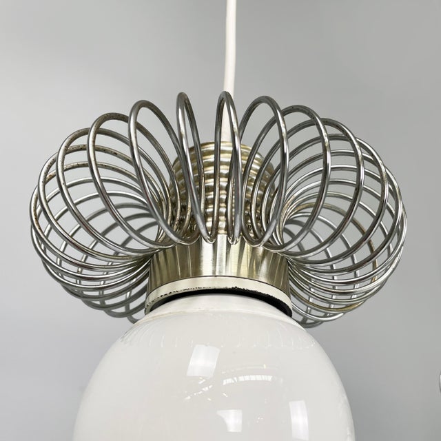 1980s Italian Modern Pendants in Metal with Spiral Structure, 1980s, Set of 3 For Sale - Image 5 of 18