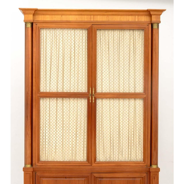 Traditional Empire Style Cherrywood Bookcase Cabinet For Sale - Image 3 of 9