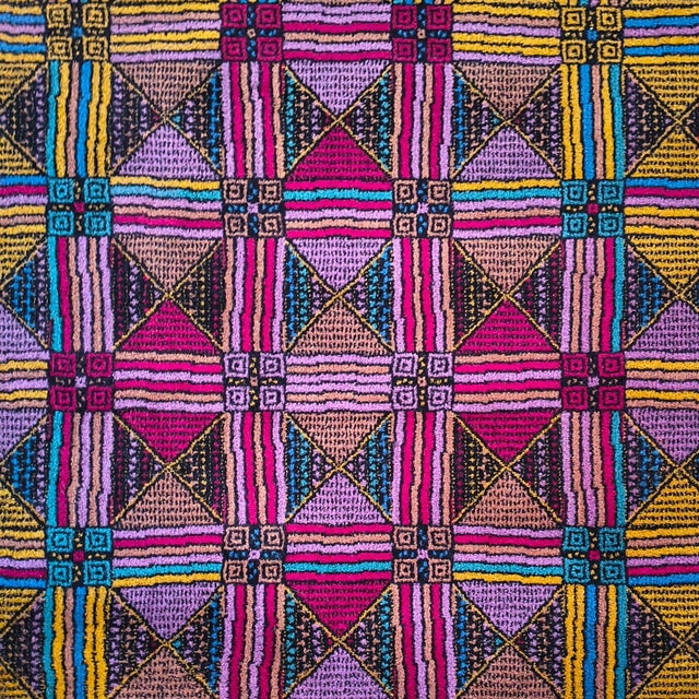 Black Italian Geometric Woolen Rug by Missoni for T&J Vestor, 1980s For Sale - Image 8 of 13