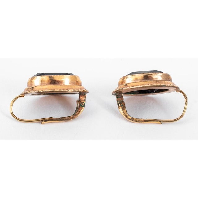 14k Gold & Black Onyx Earrings For Sale - Image 4 of 6