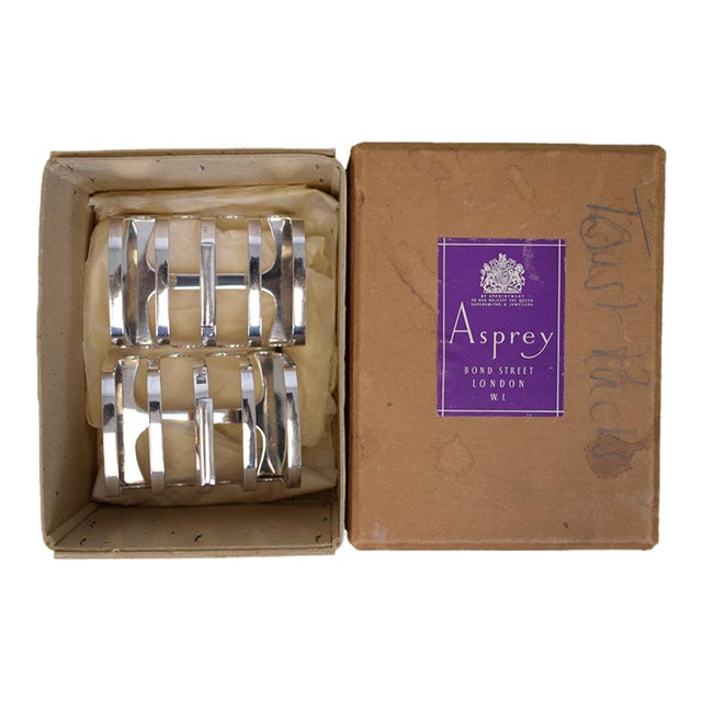 Asprey Bond Street London Pair X Silver Plate C1920s Toast Racks For Sale