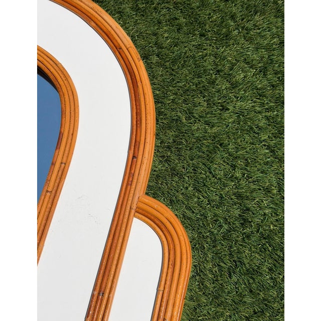 Hollywood Regency Tropical Mirror in Pencil Reed Bamboo attributed to Vivai Del Sud, Italy, 1970s For Sale - Image 15 of 17