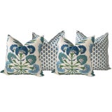 Thibaut Floral Designer Pillow Bundle in “Tybee Tree” and Anna French Julian - Set of 4 For Sale