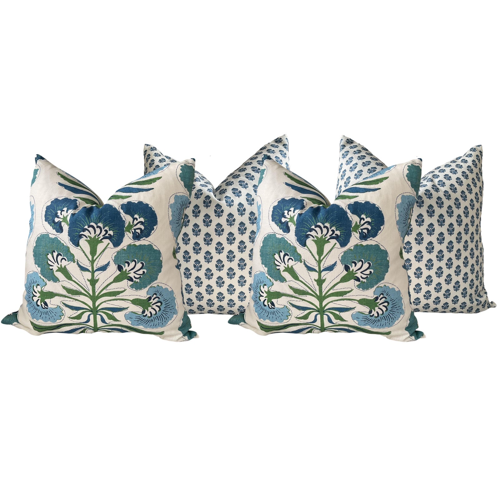 Tybee Green Pattern Throw Pillows Thibaut Floral Designer Pillow