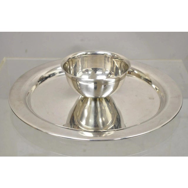Vintage Wma Rogers Regency Silver Plate Shrimp Cocktail Serving Dish Platter For Sale - Image 9 of 9