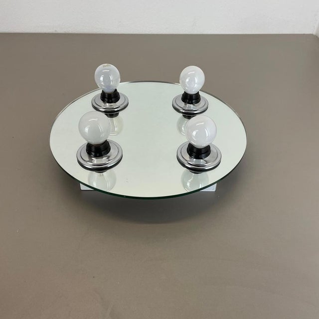 Pop Art Space Age Silver Mirror Wall Light from Eglo Light, Germany, 1980s For Sale - Image 12 of 15