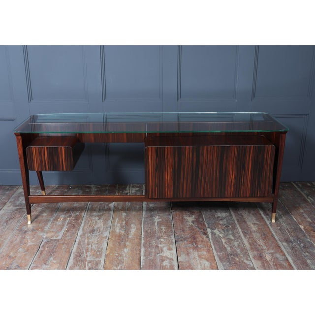 Mid-Century Italian Desk in Macassar Ebony by Dassi, 1950 For Sale - Image 4 of 17
