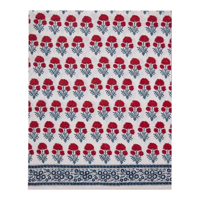 Hana Twin Red/Teal Flat Sheet For Sale