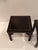 1970s Black Tooled Leather & Gold Embossed End Tables- A Pair For Sale - Image 5 of 9