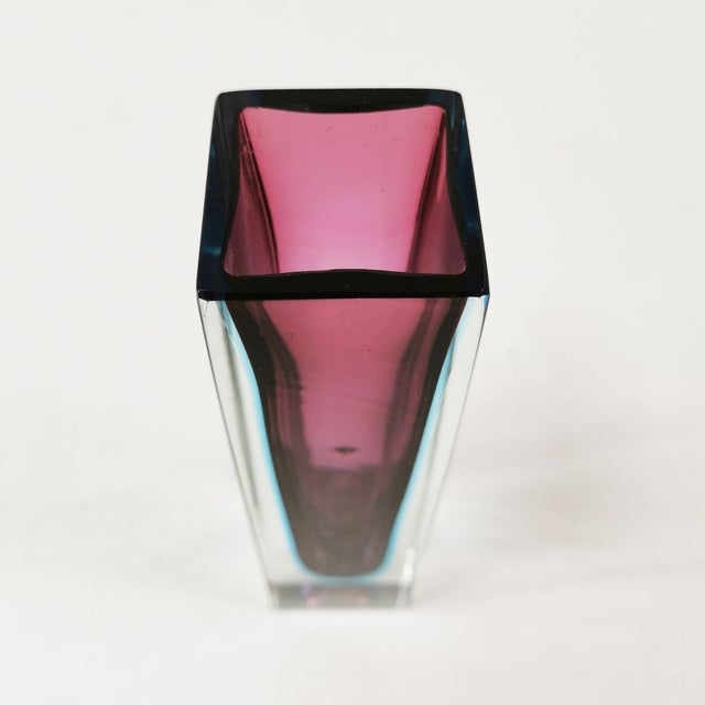 Red Vintage Italian Murano Sommerso Vase, 1960s For Sale - Image 8 of 10