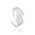 Modernist 14k White Gold Bypass Wrap Ring With 0.62ct Diamond Size 8 For Sale - Image 4 of 18