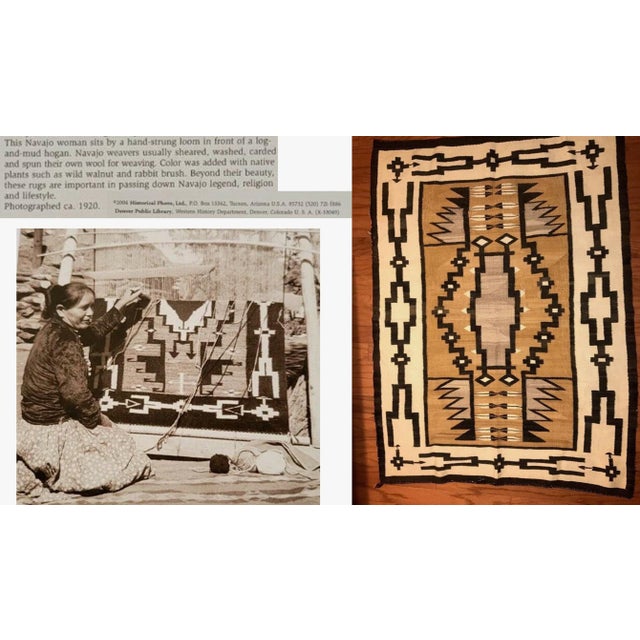 C. 1920 Fine Navajo Rug 3'6" x 4'9" Antique American Southwest Geometric Weaving For Sale - Image 18 of 18