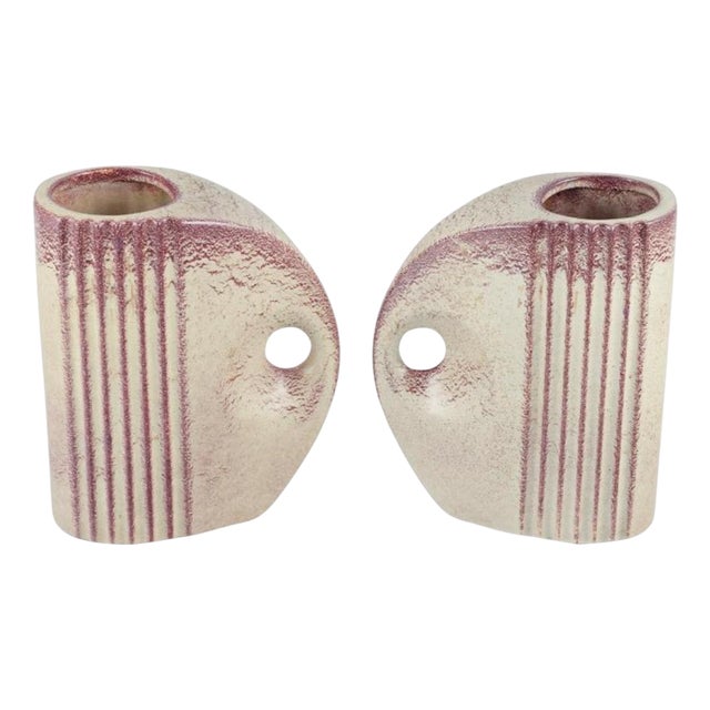 Art Deco French Ceramicist Jug-Shaped Vases with Handles For Sale