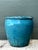 Late 20th Century Vintage Blue Glazed Ceramic Planter For Sale - Image 5 of 12