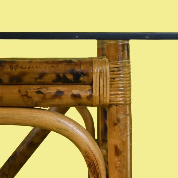 1970s British Colonial Burnt Bamboo Dining Set For Sale - Image 4 of 12
