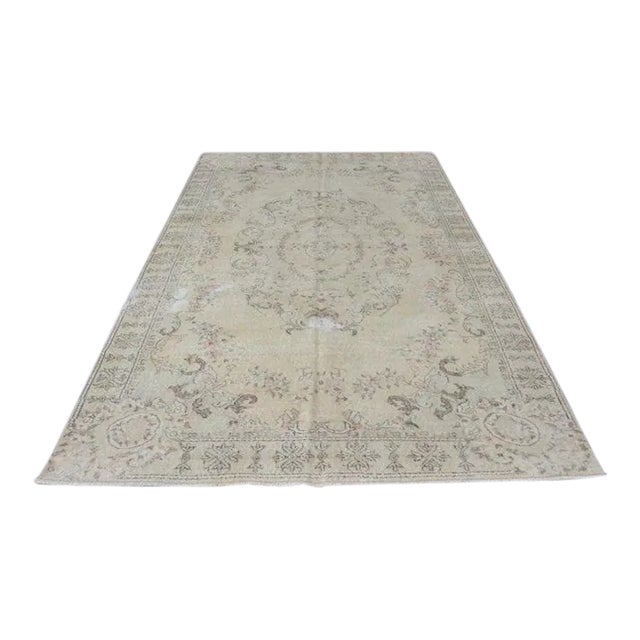 1960s Beige Anatolian Wool Area Rug For Sale