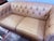Bernhardt Bernhardt Tan Leather Tufted Chesterfield Loveseat Sofa For Sale - Image 4 of 8