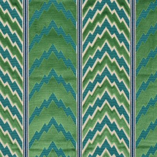 Sample - Schumacher X Timothy Corrigan Florentine Velvet Fabric in Emerald For Sale