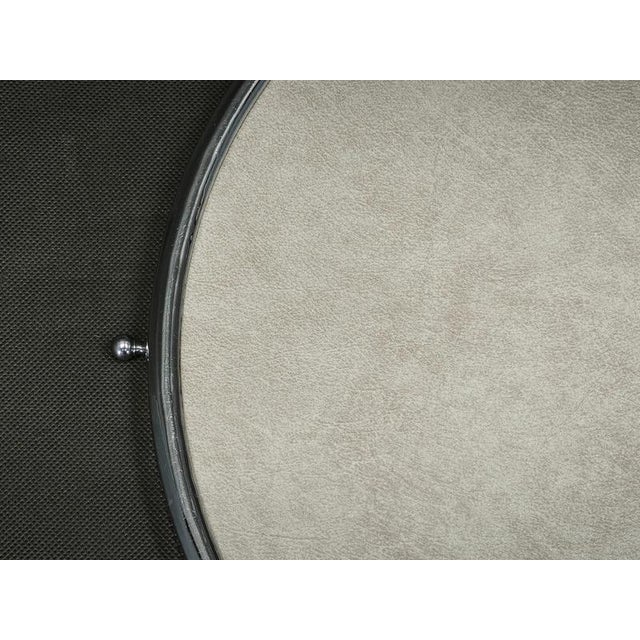 1930s Art Deco Czech Round Serving Tray in Chrome, Glass and Wood, 1930s For Sale - Image 5 of 8