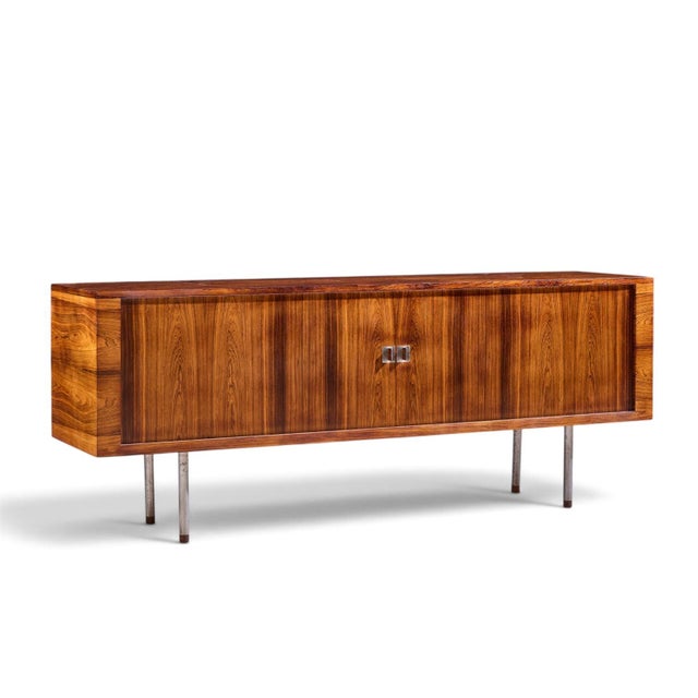 Hans Wegner for Ry Møbler RY-25 President Mid Century Rosewood Credenza with Hutch The credenza measures: 78.75 wide x...